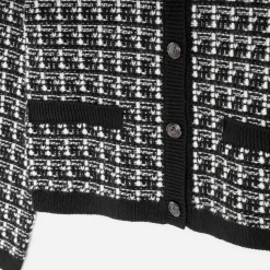 Texto Pulls^Cardigan tricot effet tweed NOIR