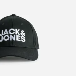 Jack & Jones Chapeaux, Bonnets & Casquettes|Accessoires^Casquette JACK&JONES e broderie blanche NOIR