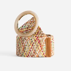 Eram Ceintures^Ceinture beige tressage multico MULTICOLORE