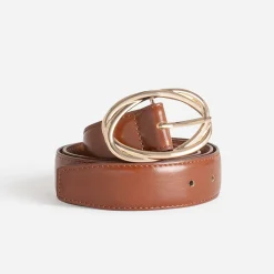 Eram Ceintures^Ceinture double boucle croisée COGNAC