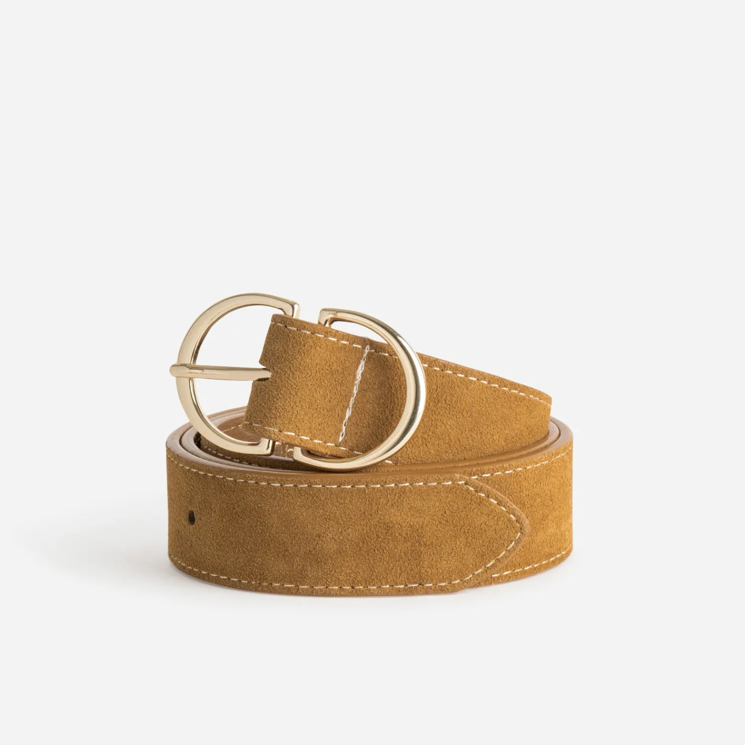 Texto Ceintures^Ceinture cuir velours CAMEL