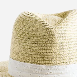 Eram Chapeaux, Bonnets & Casquettes^Chapeau doré avec galon broderie anglaise BEIGE