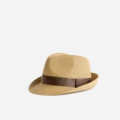Eram Chapeaux, Bonnets & Casquettes|Accessoires^Chapeau beige en paille avec galon marron BEIGE CLAIR
