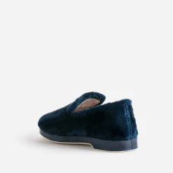 Eram Chaussons^Charentaise bleue cocooning fourrée MARINE
