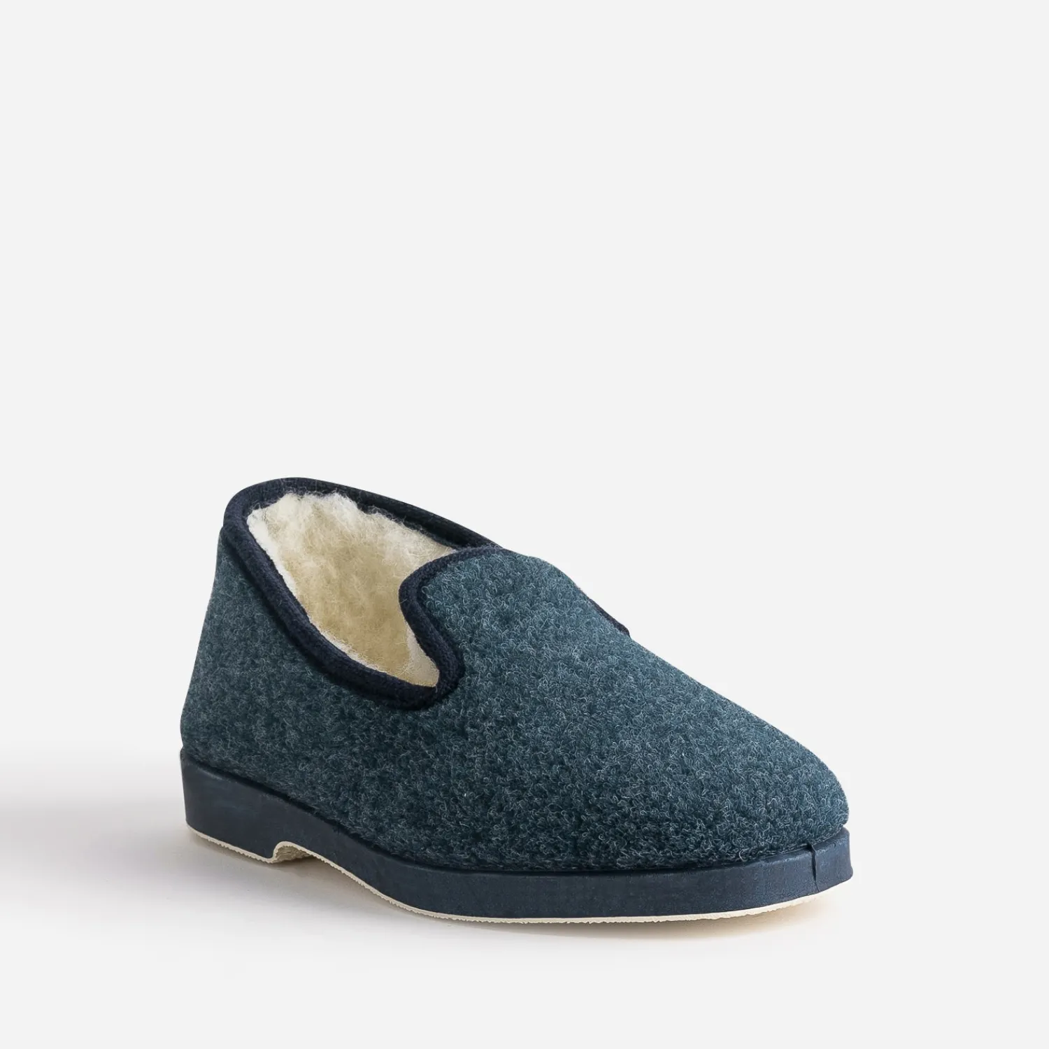 Eram Chaussons^Charentaise bleue fourrée MARINE