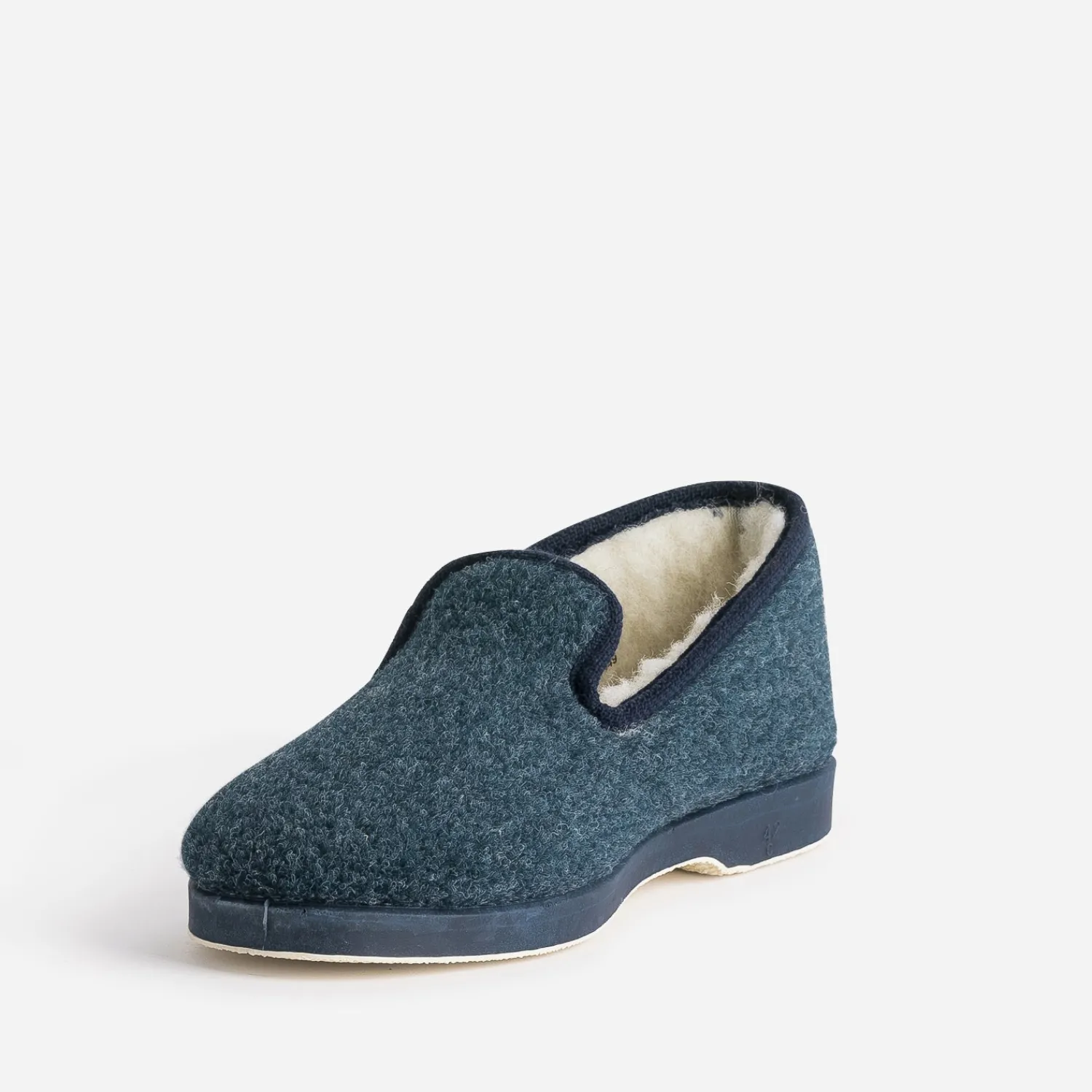 Eram Chaussons^Charentaise bleue fourrée MARINE