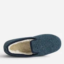 Eram Chaussons^Charentaise bleue fourrée MARINE