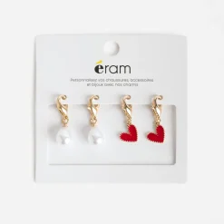 Eram Autres Accessoires^Charms dorés métal cœurs et perles MULTICOLORE