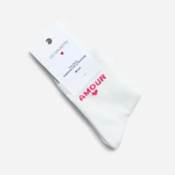 Eram Chaussettes & Collants^Chaussettes hes à message - Sélection Octobre Rose BLANC