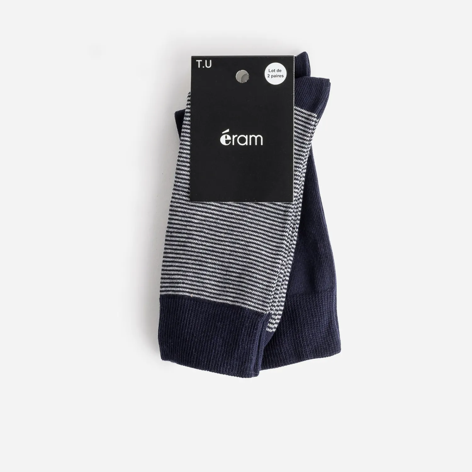 Eram Chaussettes|Accessoires^Chaussettes bleu et motif rayures MARINE