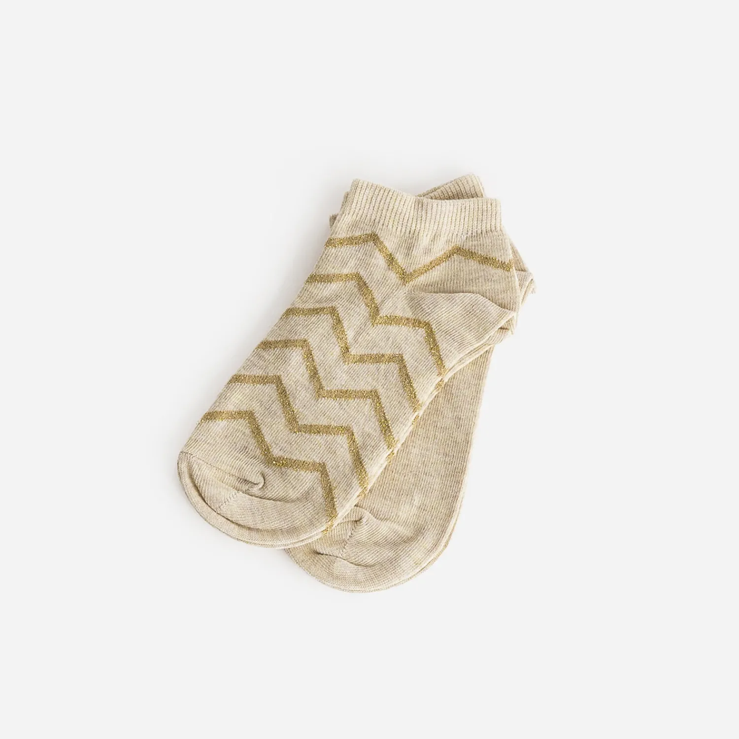 Eram Chaussettes & Collants^Chaussettes courtes chevrons dorés BEIGE