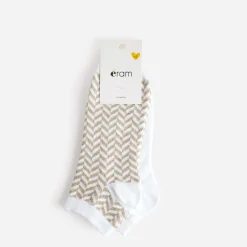 Eram Chaussettes & Collants^Chaussettes courtes blanches et dorées MULTICOLORE