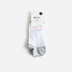 Eram Chaussettes & Collants^Chaussettes courtes hes et gris pailleté BLANC