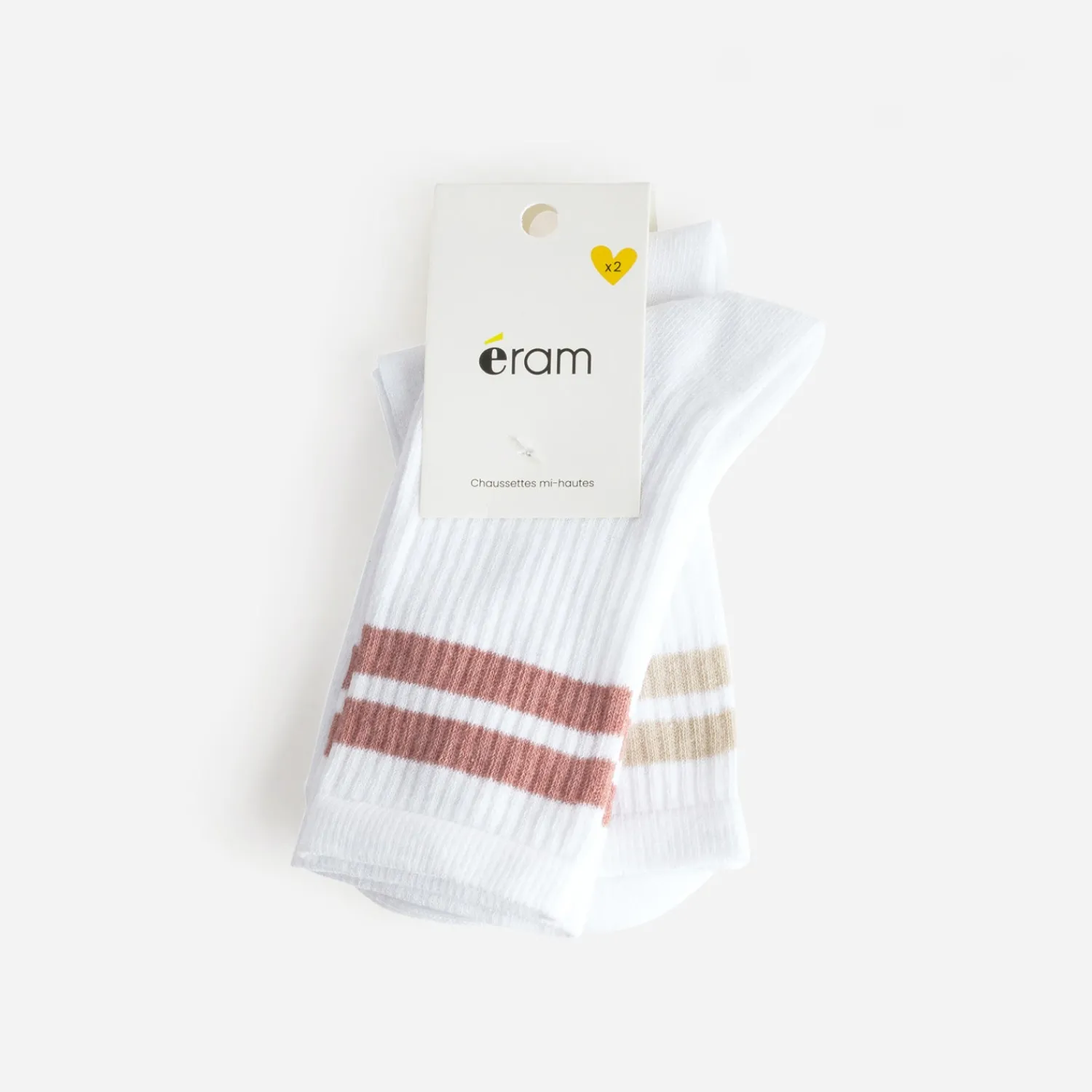 Eram Chaussettes & Collants^Chaussettes hautes hes à rayures BLANC