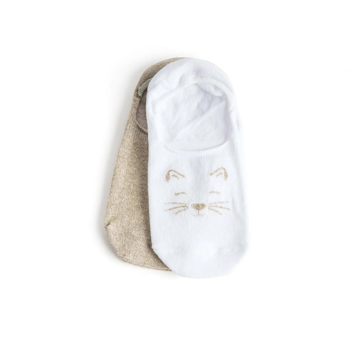 Eram Chaussettes & Collants^Chaussettes invisibles blanches et dorées MULTICOLORE