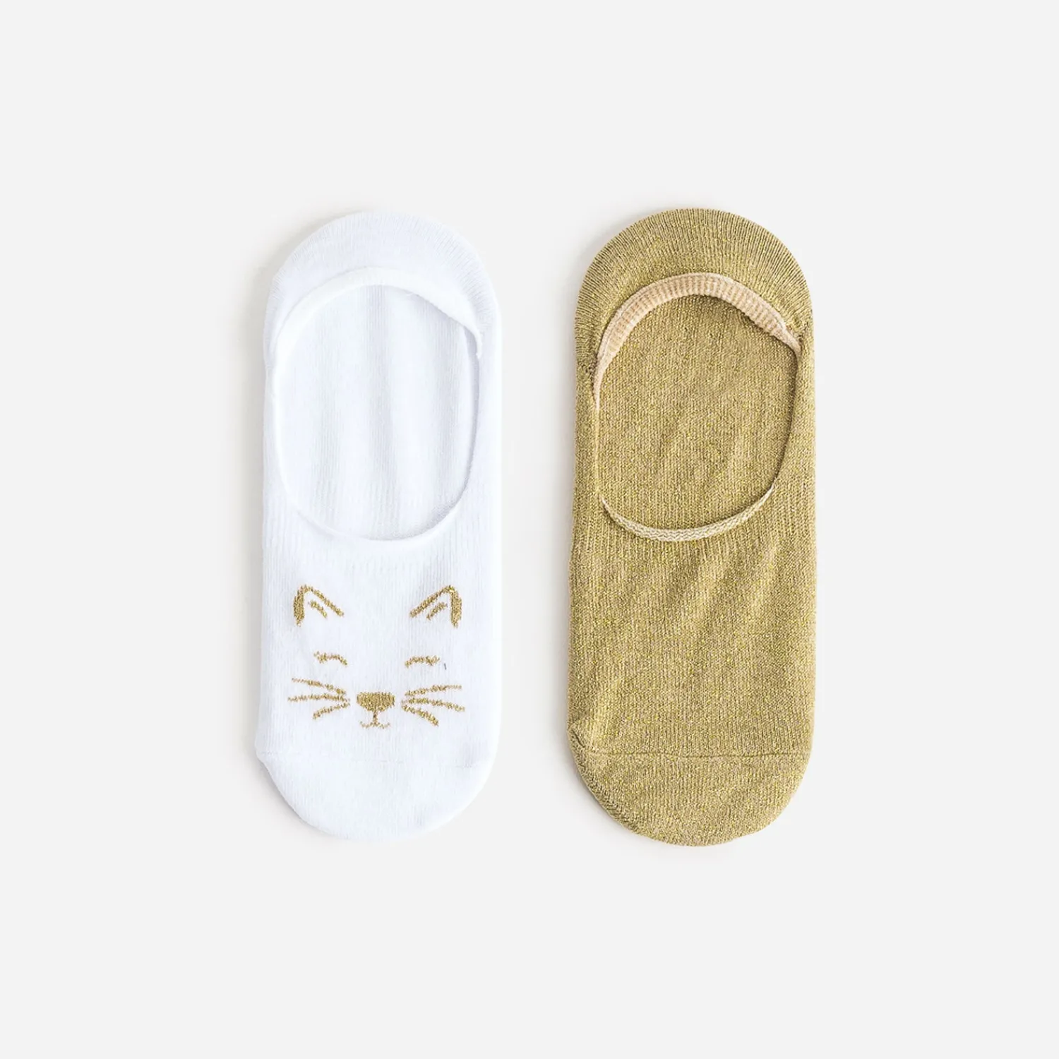 Eram Chaussettes & Collants^Chaussettes invisibles blanches et dorées BEIGE