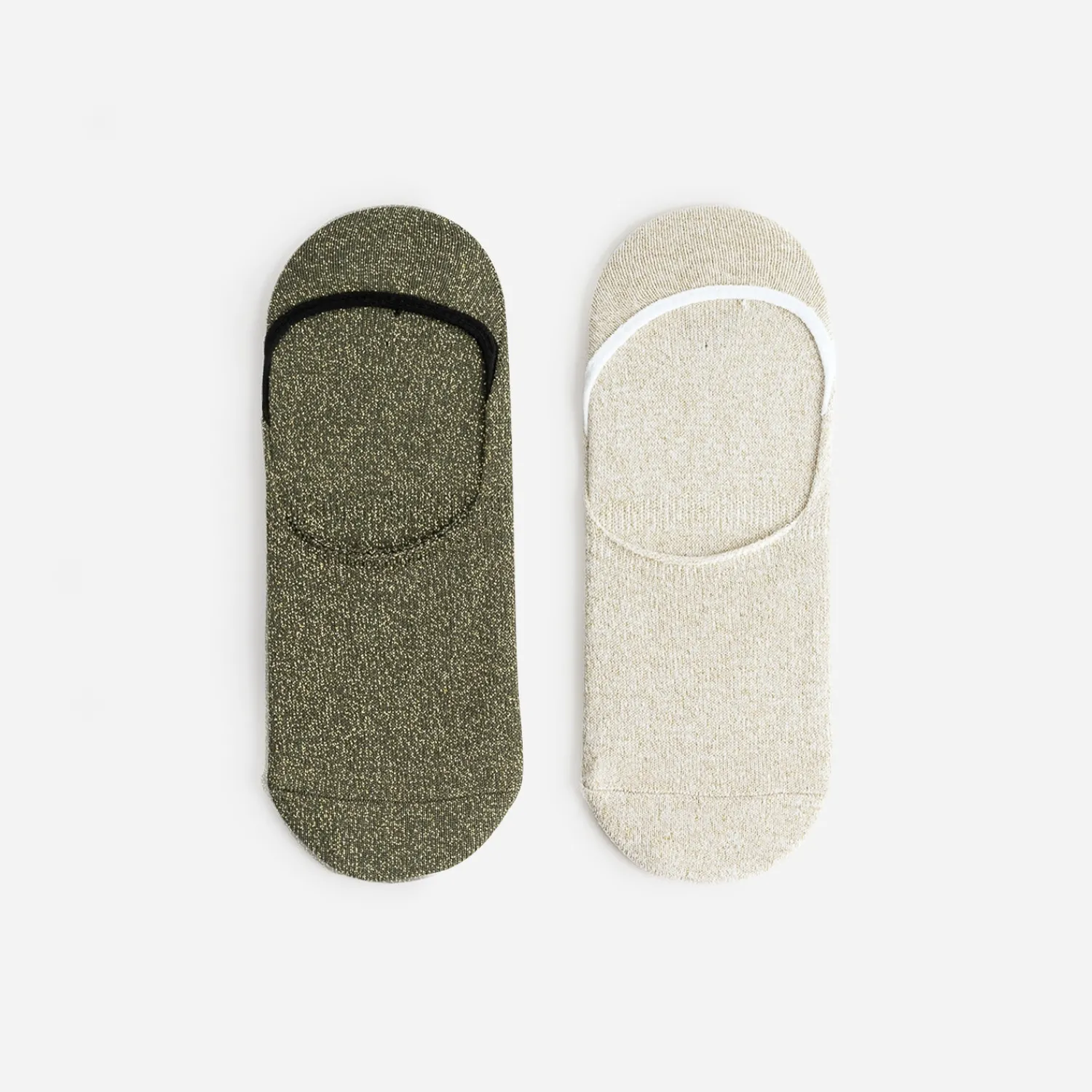 Eram Chaussettes & Collants^Chaussettes invisibles et beige pailletées KAKI