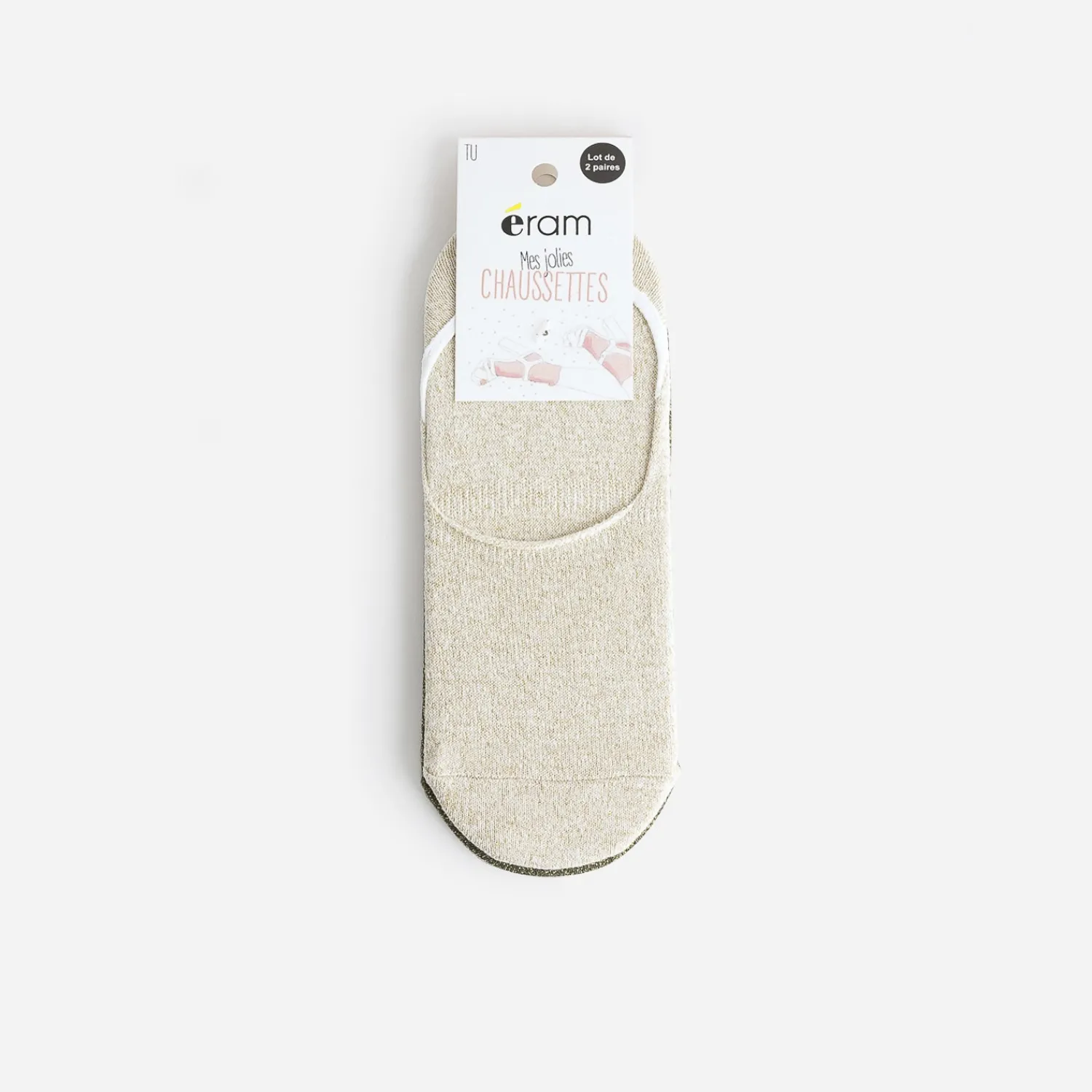 Eram Chaussettes & Collants^Chaussettes invisibles et beige pailletées KAKI