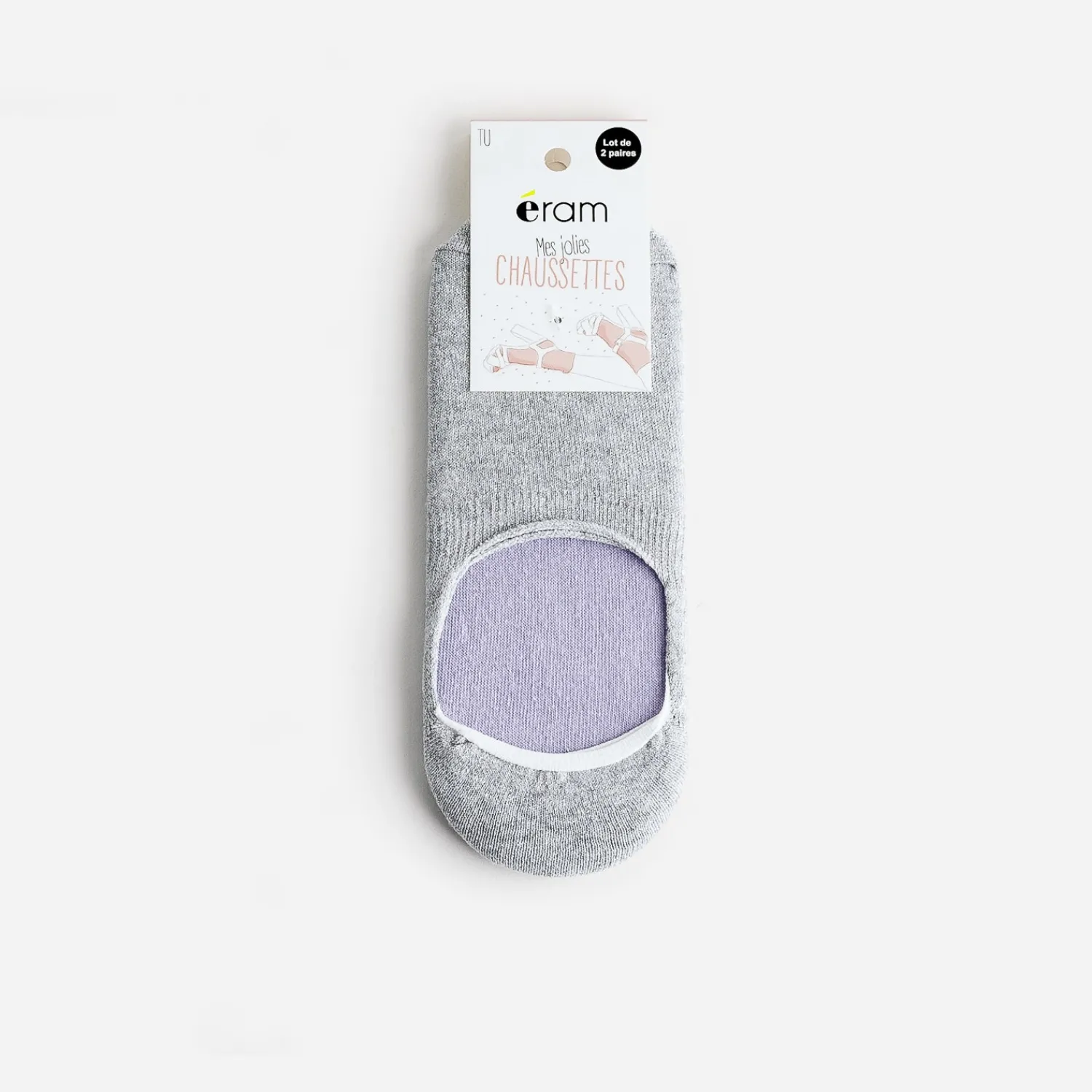 Eram Chaussettes & Collants^Chaussettes invisibles parme et gris argenté VIOLET