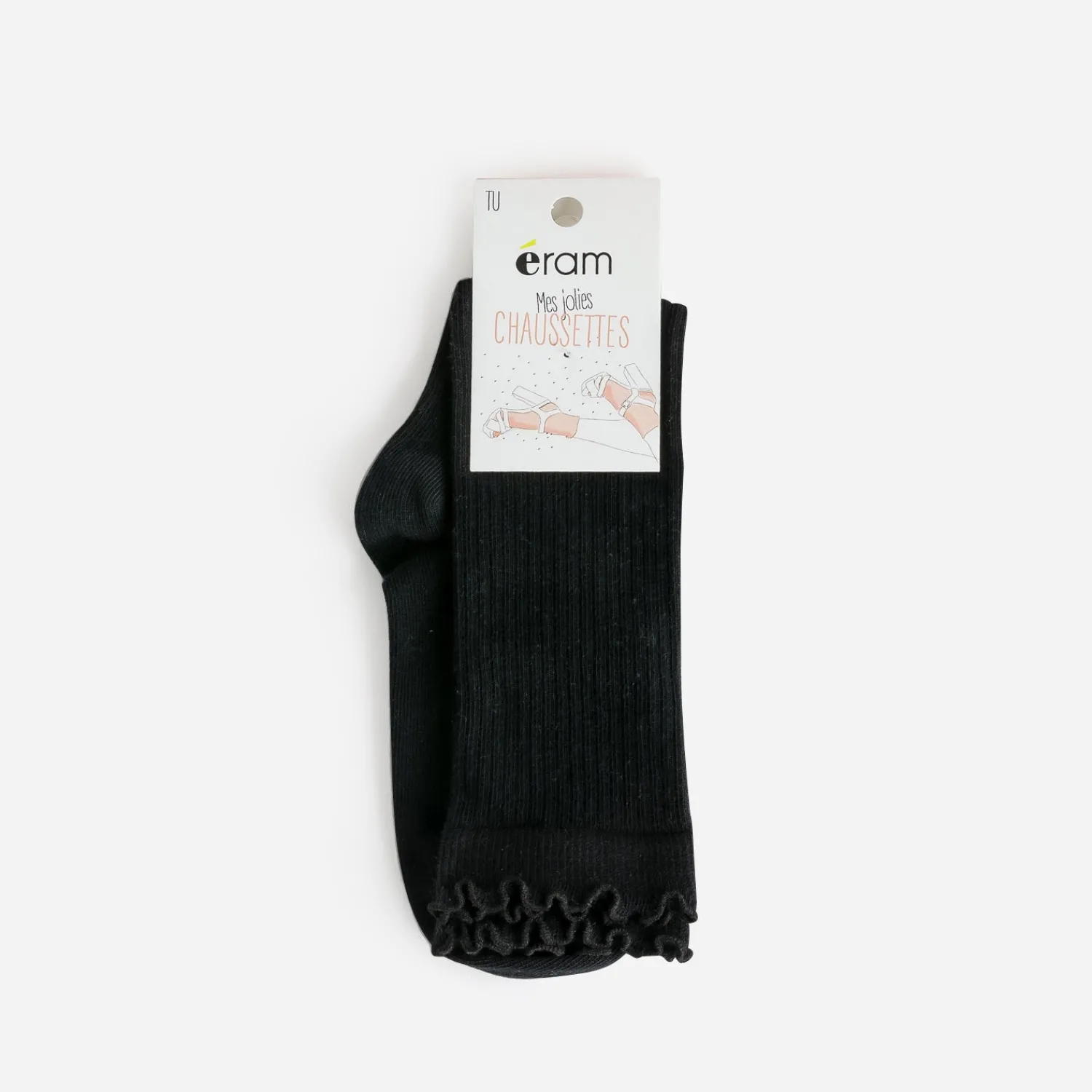 Eram Chaussettes & Collants^Chaussettes es côtelées NOIR