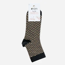 Eram Chaussettes & Collants^Chaussettes es et or à motifs chevrons NOIR