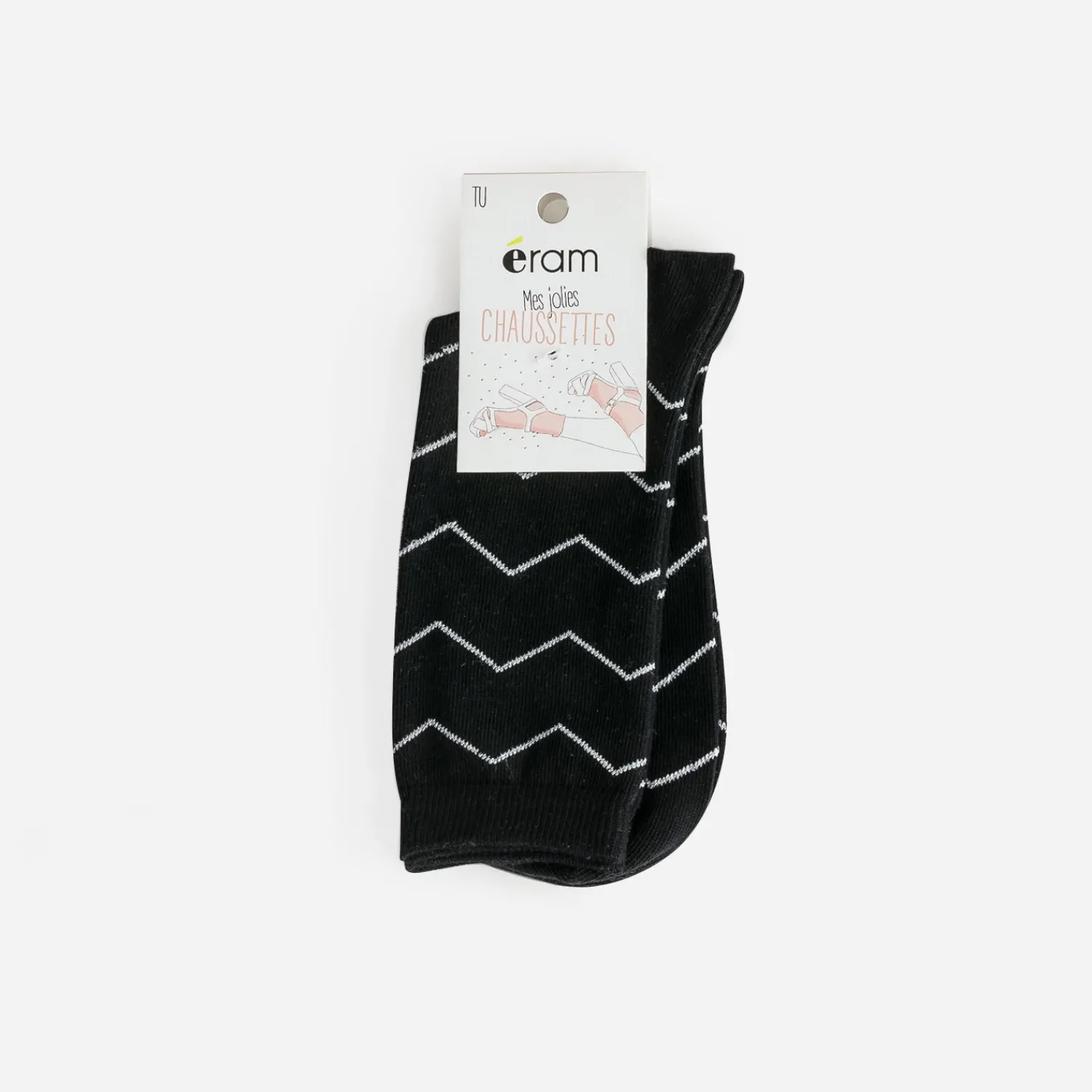 Eram Chaussettes & Collants^Chaussettes es motif rayures grises NOIR
