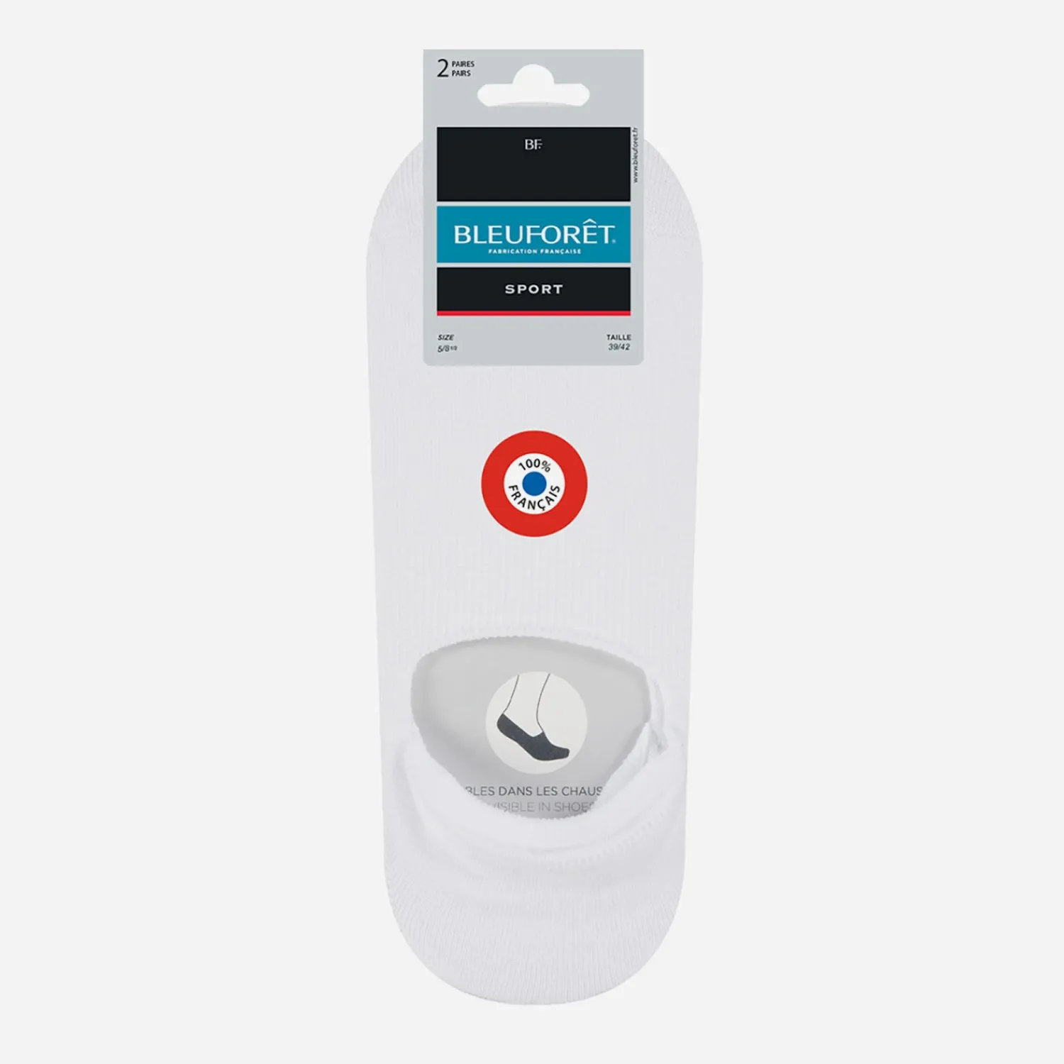 Bleu Foret Accessoires|Chaussettes^Chaussettes sport invisibles hes pointure 43-46 BLANC