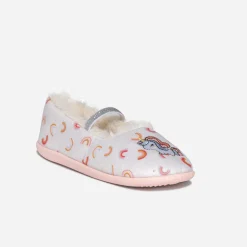 Eram Sandales^Chausson fourré brodé licorne BEIGE