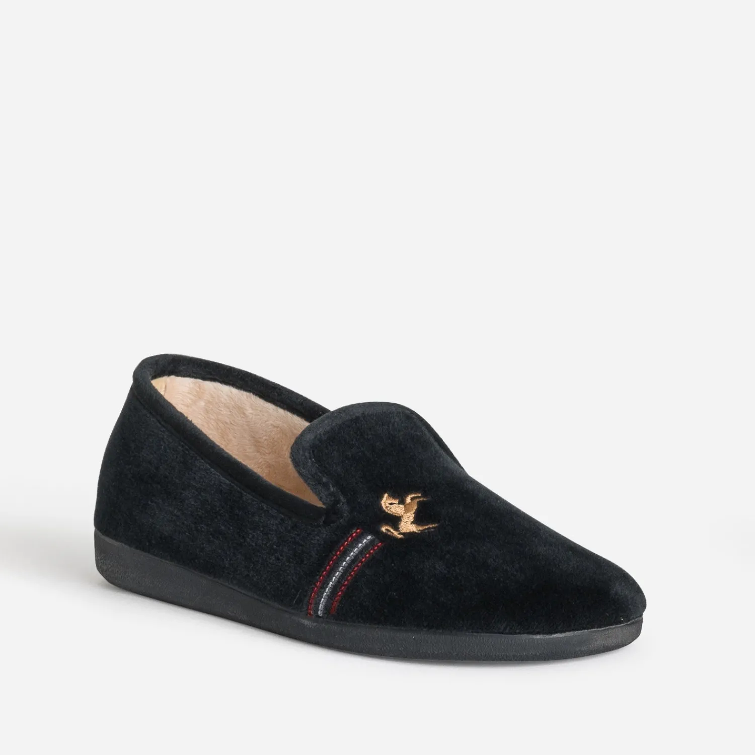 Eram Chaussons^Chausson brodé homme NOIR