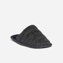 Eram Chaussons^Chausson-mule gris effet matelassé NOIR