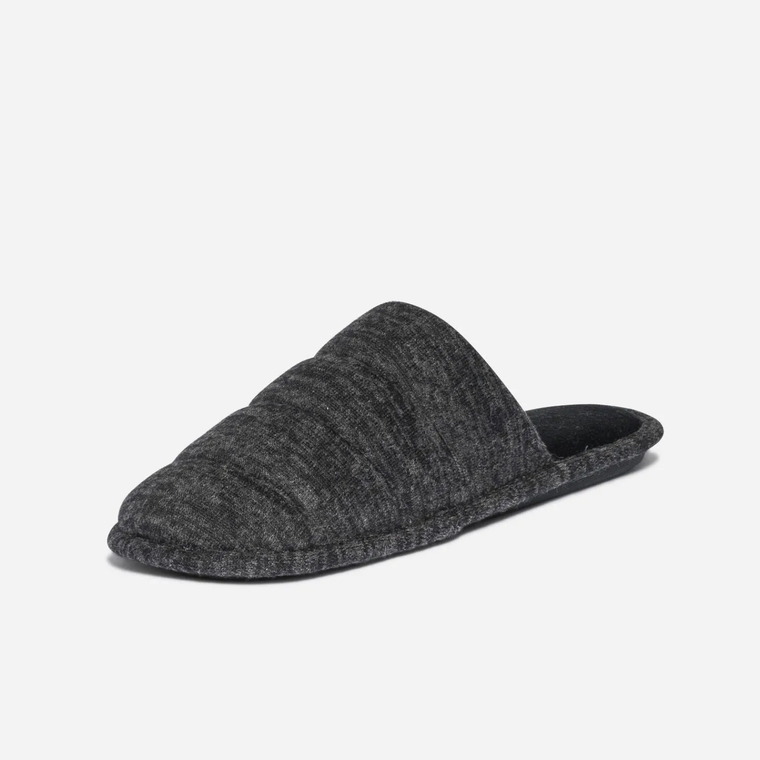 Eram Chaussons^Chausson-mule gris effet matelassé NOIR