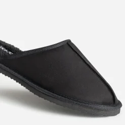 Jack & Jones Chaussons^Chausson-mule JACK&JONES suédé fourré NOIR
