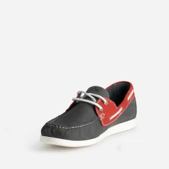 Tbs Chaussures Bateau^Chaussure bateau marine et rouge cuir nubuck BLEU