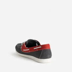 Tbs Chaussures Bateau^Chaussure bateau marine et rouge cuir nubuck BLEU