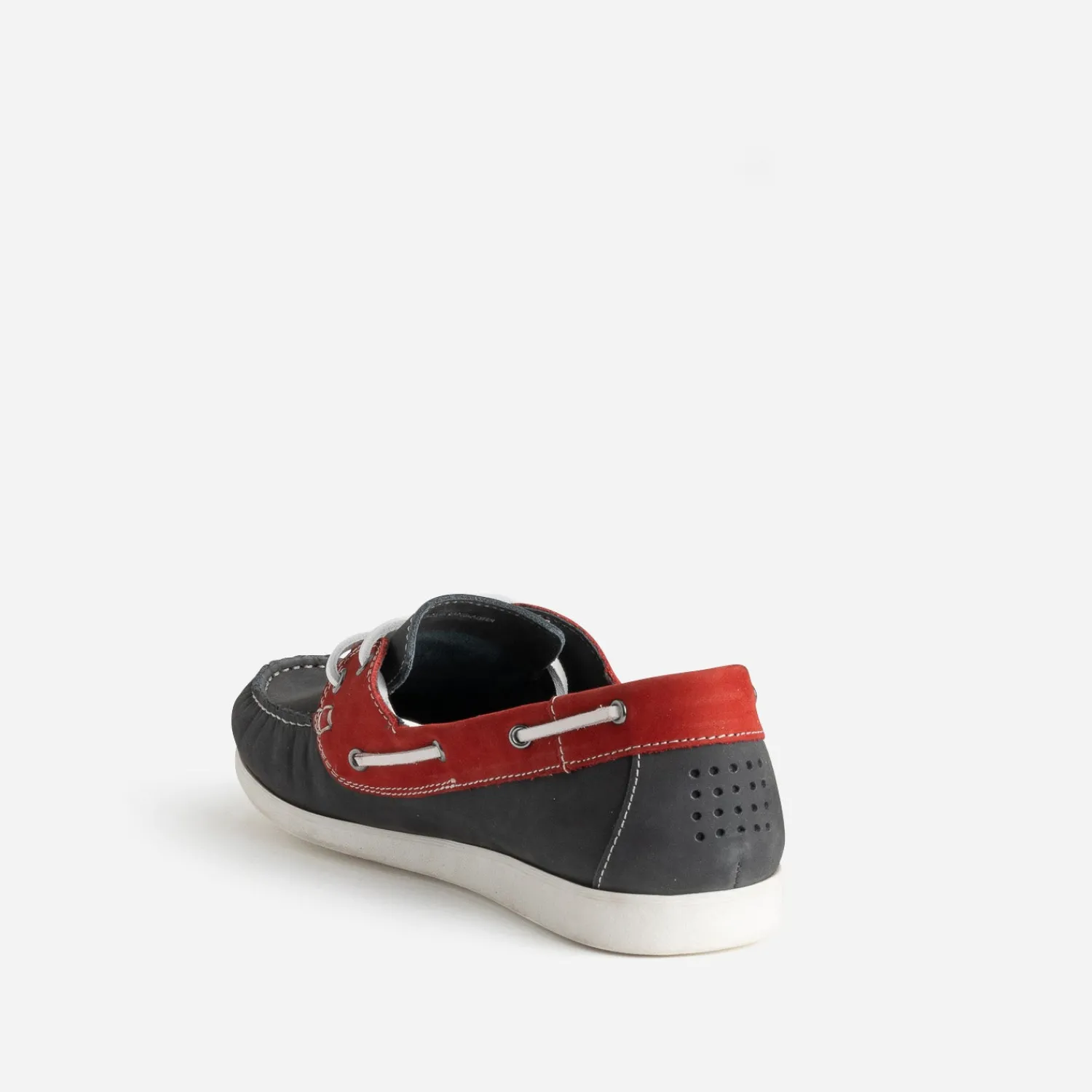 Tbs Chaussures Bateau^Chaussure bateau marine et rouge cuir nubuck BLEU