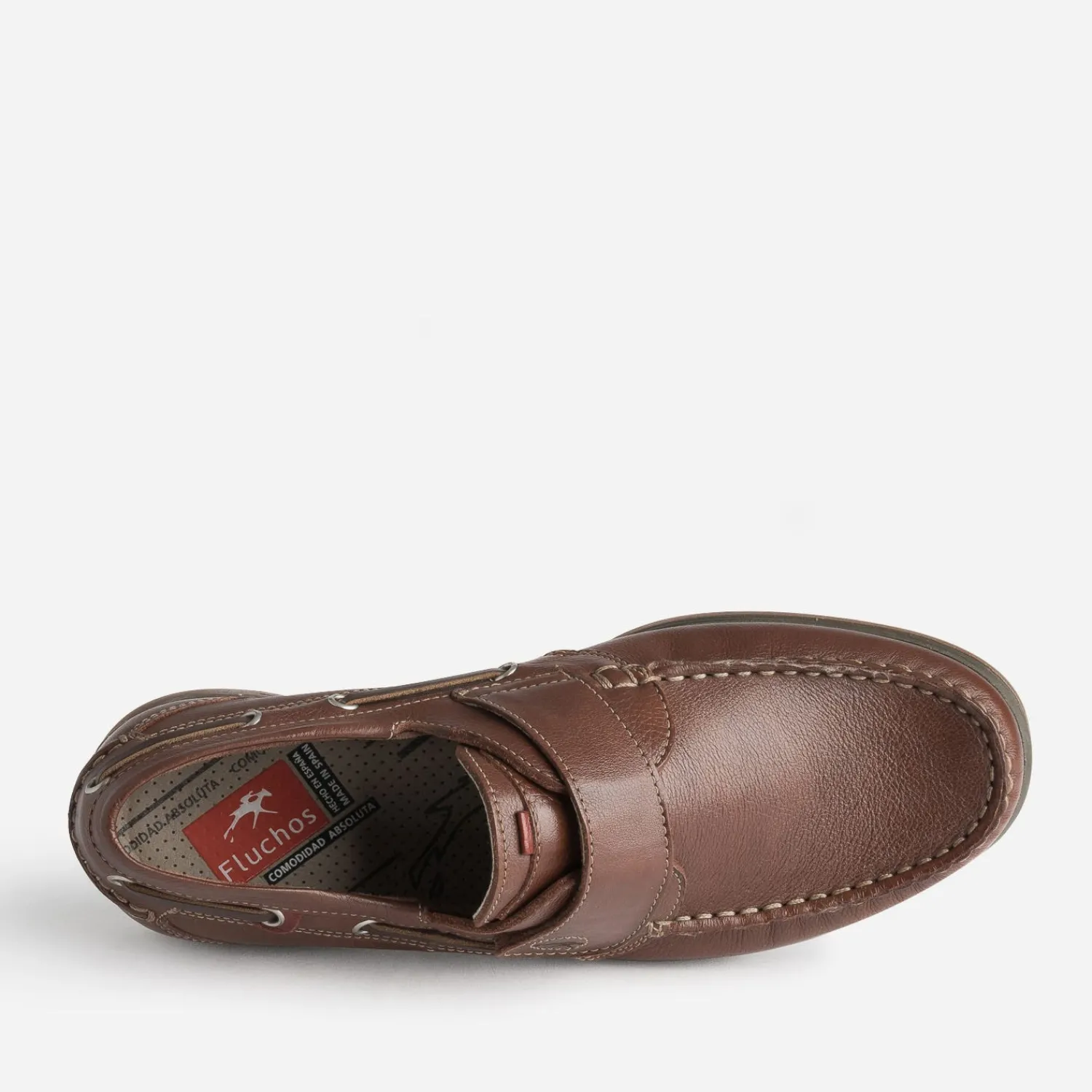 Fluchos Chaussures Bateau^Chaussure-bateau cognac en cuir à scratch MARRON
