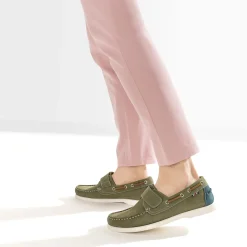 Eram Chaussures Bateau^Chaussure-bateau cuir nubuck scratch KAKI