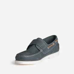 Eram Mocassins^Chaussure-bateau cuir scratch MARINE