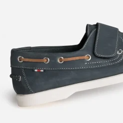 Eram Mocassins^Chaussure-bateau cuir scratch MARINE