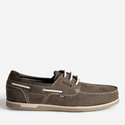 Eram Chaussures Bateau^Chaussure-bateau foncé cuir nubuck TAUPE