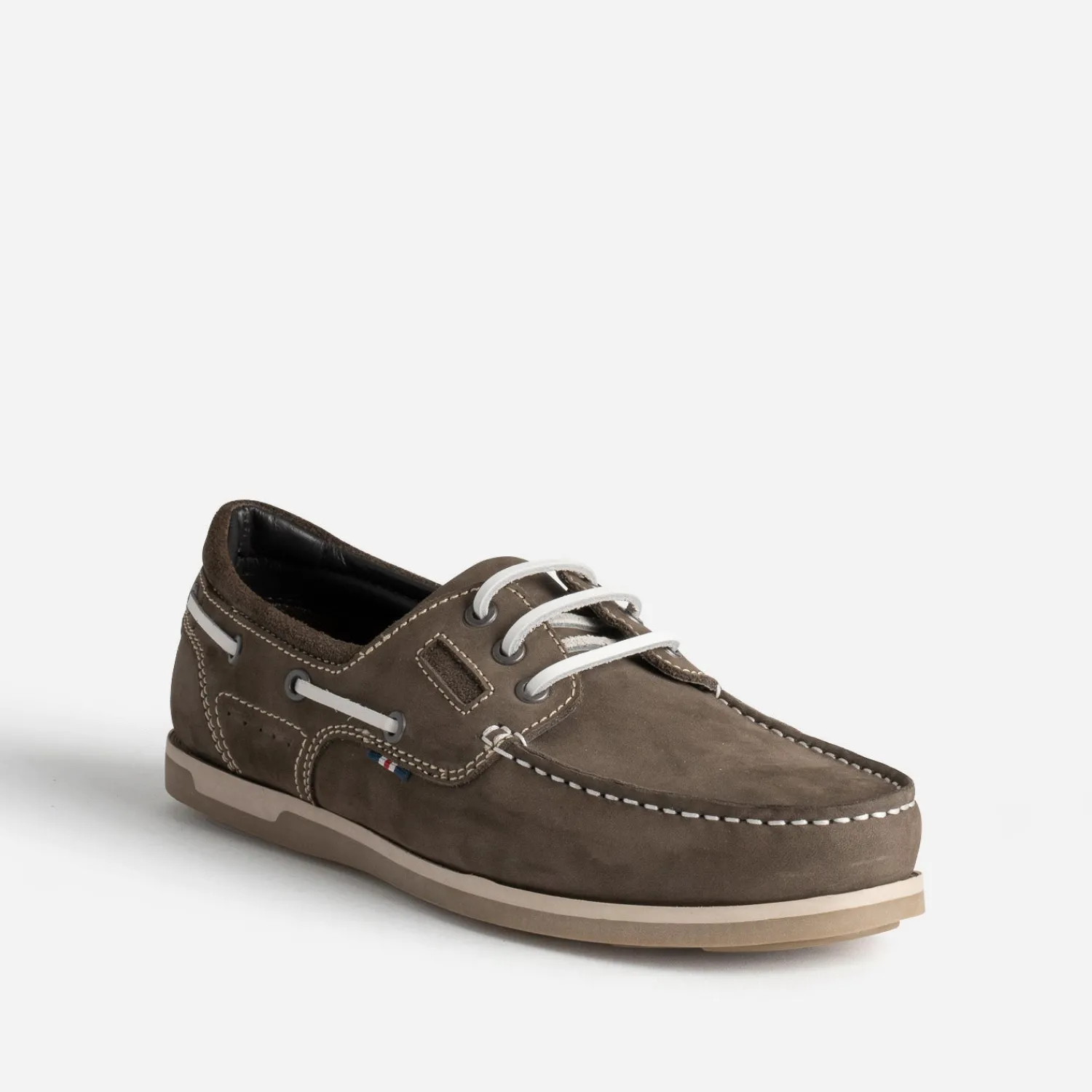 Eram Chaussures Bateau^Chaussure-bateau foncé cuir nubuck TAUPE