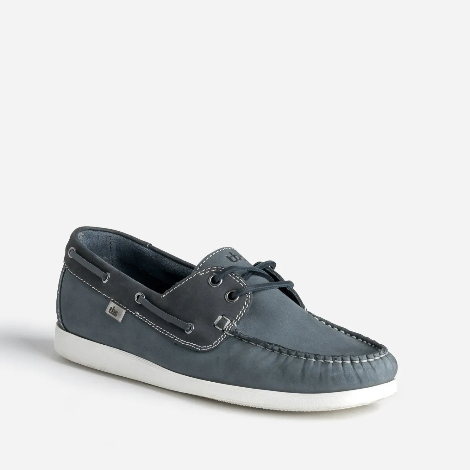Tbs Chaussures Bateau^Chaussure-bateau bleu denim cuir nubuck MARINE