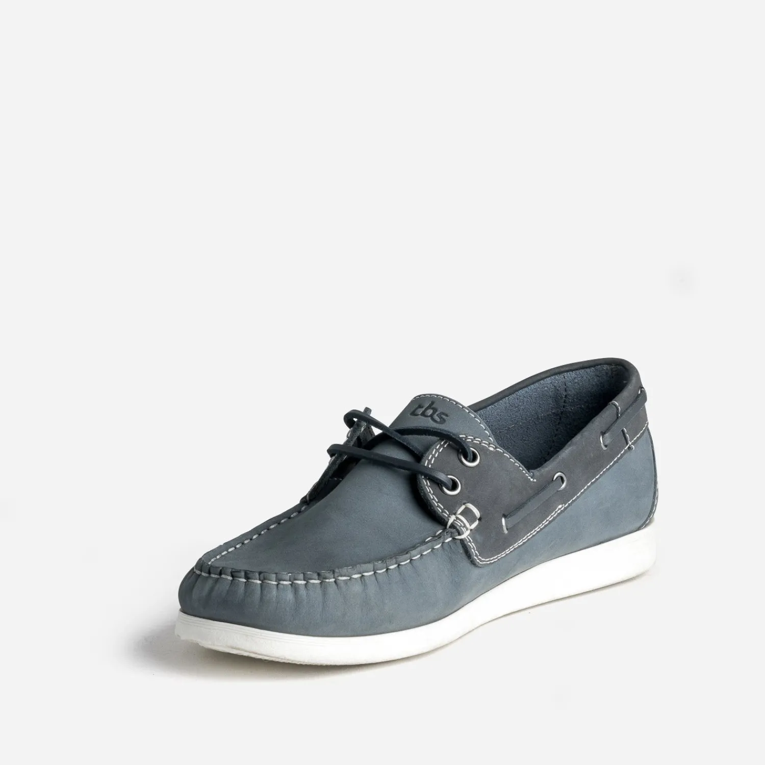 Tbs Chaussures Bateau^Chaussure-bateau bleu denim cuir nubuck MARINE