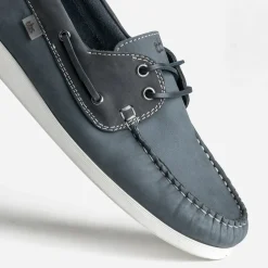 Tbs Chaussures Bateau^Chaussure-bateau bleu denim cuir nubuck MARINE