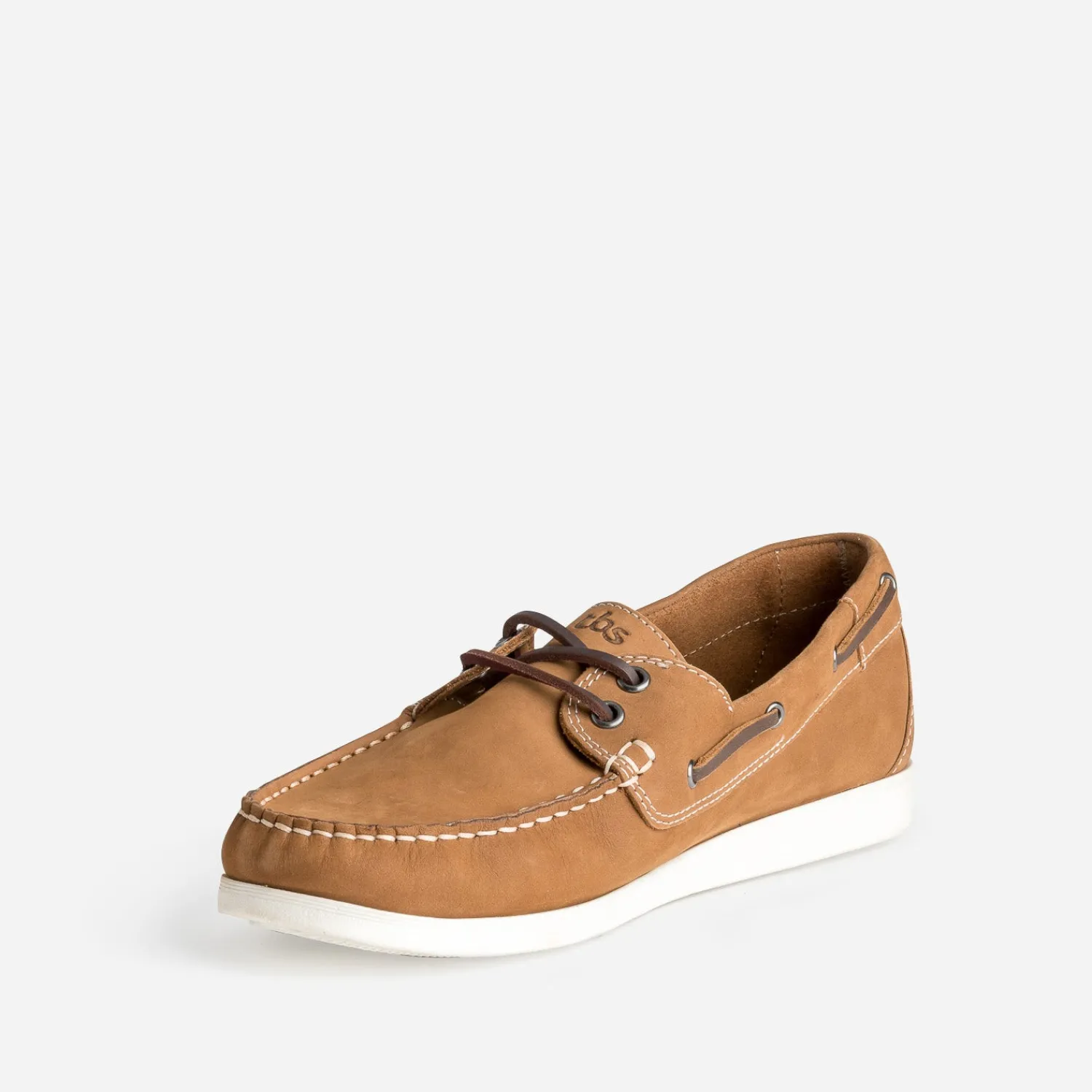 Tbs Chaussures Bateau^Chaussure-bateau cuir nubuck CAMEL