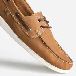 Tbs Chaussures Bateau^Chaussure-bateau cuir nubuck CAMEL