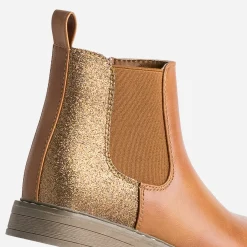 Buggy Boots^Chelsea boots détails pailletés CAMEL