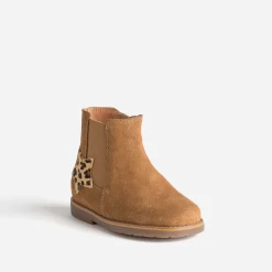 Buggy Boots^Chelsea boots cuir velours irisé étoile CAMEL