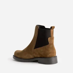 Eram Boots^Chelsea boots cuir velours CAMEL