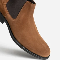 Eram Boots^Chelsea boots cuir velours CAMEL